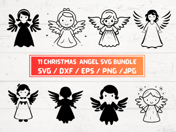 10 CHRISTMAS Angel SVG Bundle: Graphics for Crafts & Local Branding