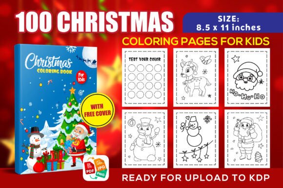 100 Christmas Coloring Pages Graphics