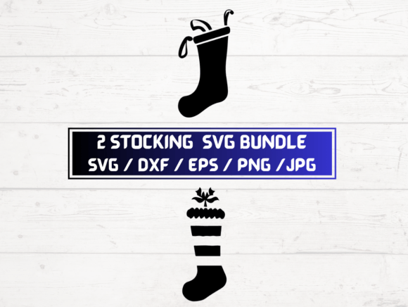 2 CHRISTMAS Stocking SVG Bundle: Graphics for Local Crafts Brands