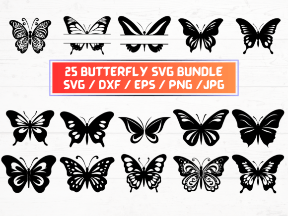 25 Butterfly SVG, DXF, EPS: Graphics for Crafts & Creative Design
