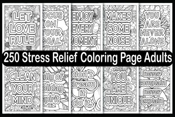 250 Stress Relief Coloring Pages Graphics