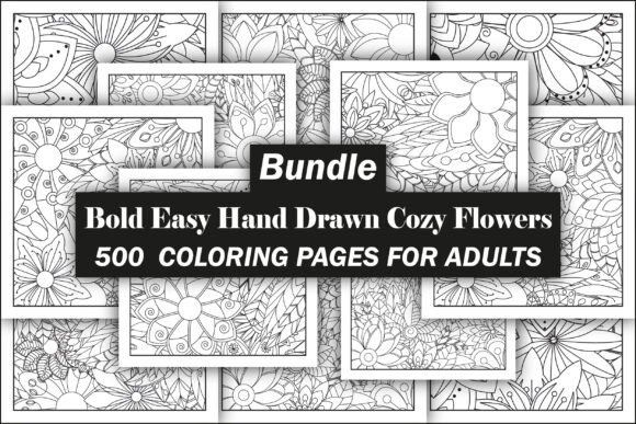 500 Flowers Adult Coloring Book for-Kdp