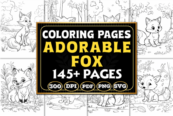Adorable Fox Coloring Pages Graphics