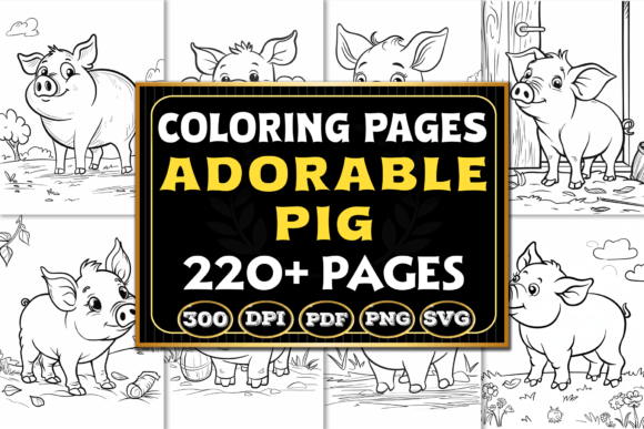 Adorable Pig Coloring Pages Graphics