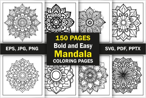 Bold & Easy Cozy Mandala Graphics: Coloring Pages That Brand
