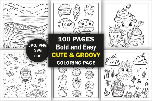 Bold Easy Cute Groovy Coloring Pages