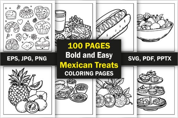 Bold Easy Mexican Treats Coloring Pages Graphics