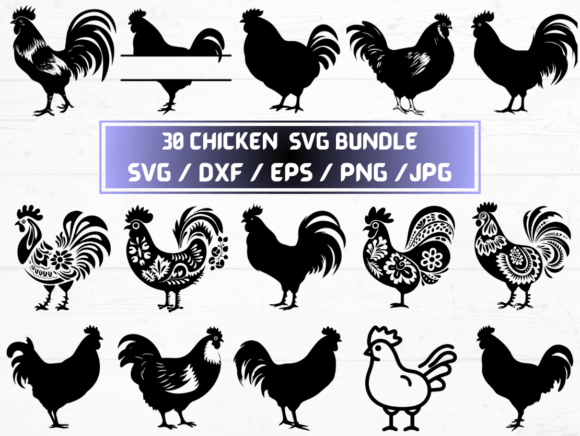 Chicken SVG Graphics for Crafts