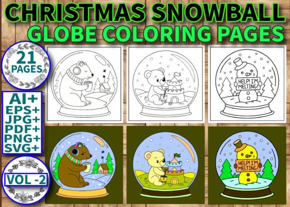 Christmas Snowball Globe Coloring Pages