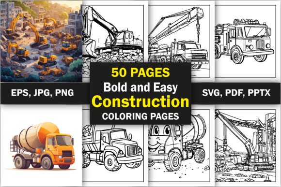 Construction Coloring Book: Graphics & Coloring Pages