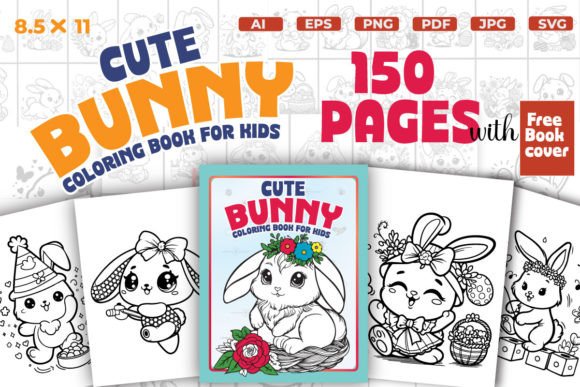 Cute Bunny Coloring Pages Graphics