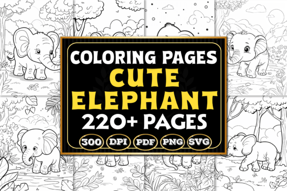 Cute Elephant Coloring Pages