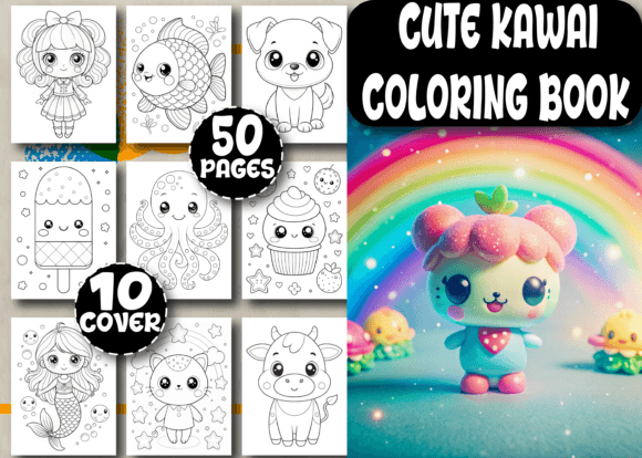 Cute Kawaii Coloring Pages Graphics