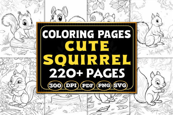 Cute Squirrel Coloring Pages Graphics