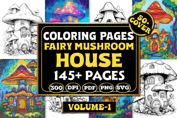 Fairy Mushroom House Coloring Pages Graphics