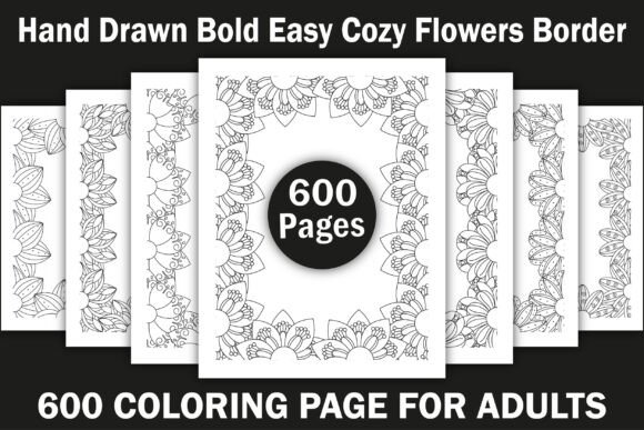 Hand Drawn Bold Easy Cozy Flowers Border Graphics