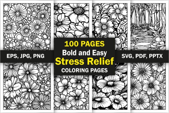 Stress Relief Coloring Book: Graphics & Coloring Pages